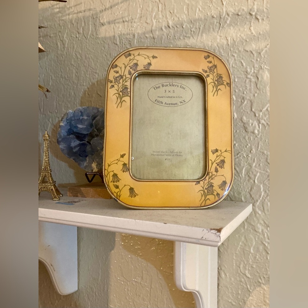 Vintage 1960s Handcrafted Bronze Floral Picture Frame 3x5 The Bucklers Inc., NY